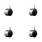 Service Caster 2'' Floor Safe Chrome Hooded Twin Wheel Caster 5/16 Threaded Stem, 4PK SCC-TS02S50D-NYU-BC-5161810-4 - alternate 1
